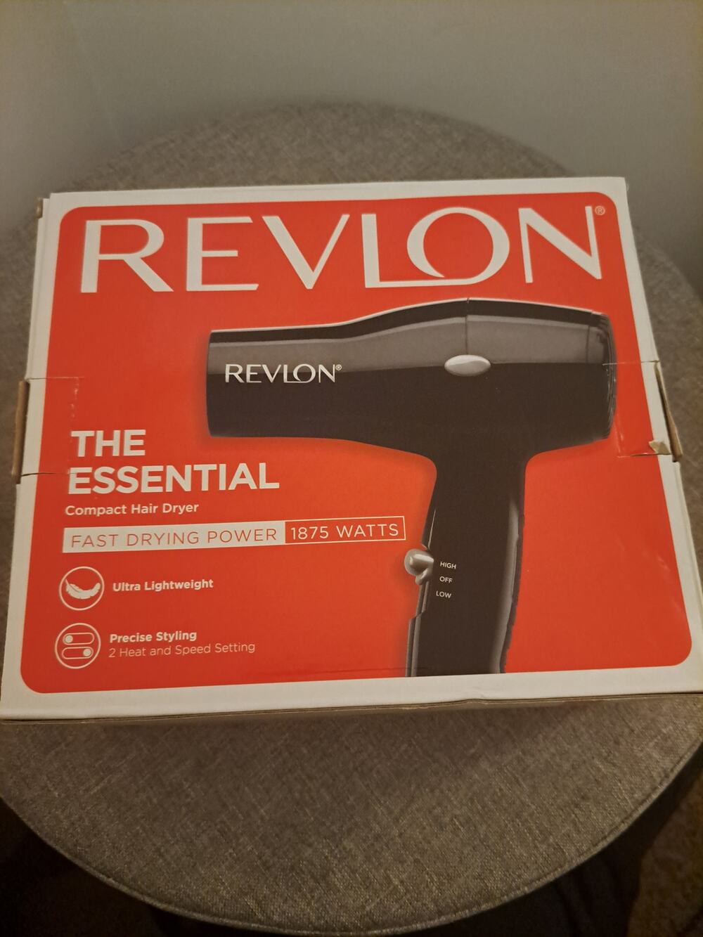 REVLON The Essential Blow Hair Dryer Compact 1875 Watts Fast Drying NEW